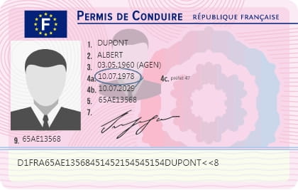 Exemple nouveau permis de conduire